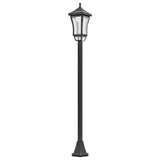 easycomfort easycomfort lampione da giardino con 6h autonomia e ancoraggio a terra in abs e policarbonato 15x15x127 cm nero
