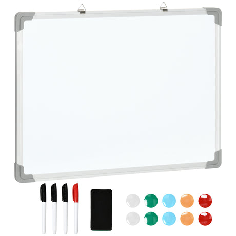 easycomfort easycomfort lavagna magnetica da parete con gomma pennarelli e magneti in alluminio 60x1 8x45 cm bianco