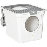 easycomfort easycomfort lettiera per gatti chiusa a 2 ingressi con vassoio e paletta in plastica pe 44x55x39 cm bianco