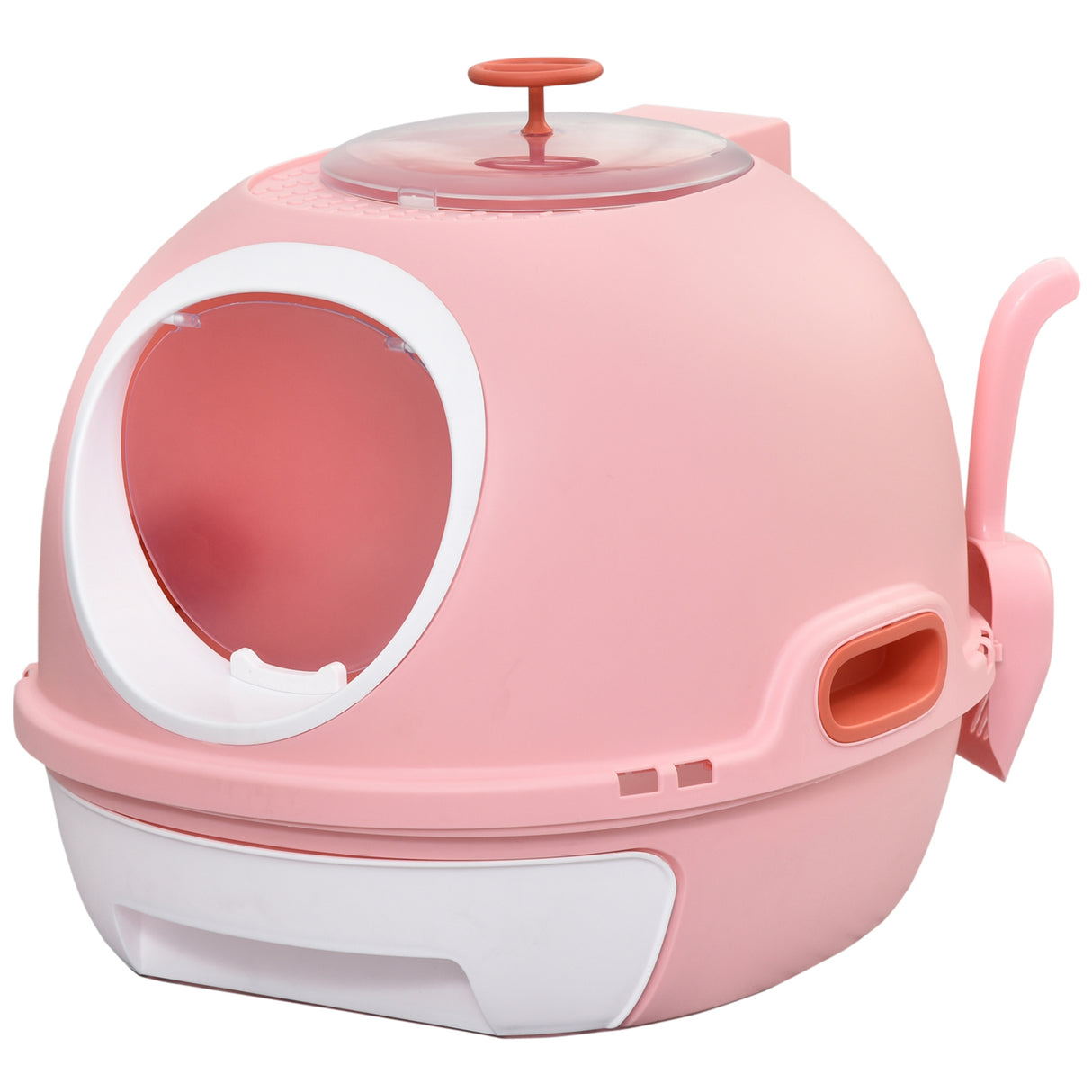 easycomfort easycomfort lettiera per gatti chiusa con vassoio estraibile 2 ingressi e paletta 47x55x44 cm rosa
