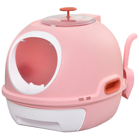 easycomfort easycomfort lettiera per gatti chiusa con vassoio estraibile 2 ingressi e paletta 47x55x44 cm rosa