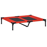 easycomfort easycomfort lettino per cani grandi rialzato con tessuto a rete peso massimo 30kg 91 5x76 2x18 cm rosso