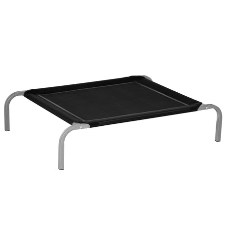 easycomfort easycomfort lettino per cani rialzato con seduta traspirante in metallo e tessuto 90x65x20 cm nero e argento