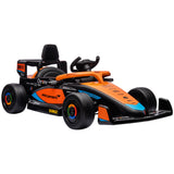 easycomfort easycomfort macchina elettrica per bambini 3 5 con clacson e usb auto licenza mclaren con musica e telecomando 115x67x50cm arancione