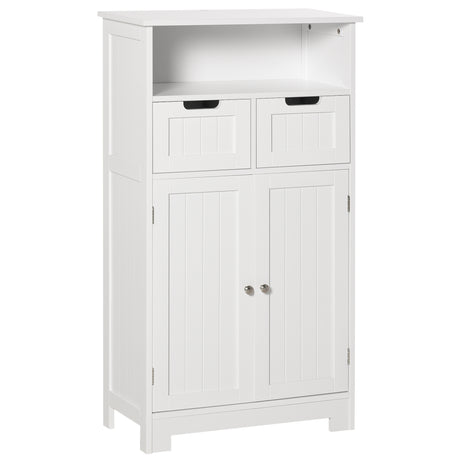 easycomfort easycomfort mobile bagno multiuso salvaspazio armadietto da bagno con armadietto 2 ante mensola e 2 cassetti regolabili 60x30x108 8cm bianco ean 8054144131023