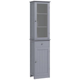 easycomfort easycomfort mobile colonna bagno salvaspazio con armadietto cassetto e ripiani in mdf 40x27x171 5cm grigio