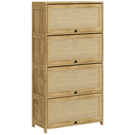 easycomfort easycomfort mobile cucina in stile boho con 4 ante a ribalta in truciolato e rattan 70x32x132 8 cm