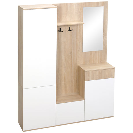 easycomfort easycomfort mobile da ingresso 4 in 1 in truciolato con specchio ganci e ripiani regolabili interni 145x29x184 cm