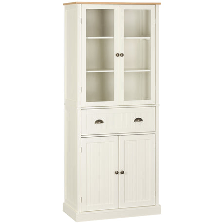 easycomfort easycomfort mobile dispensa a 5 livelli con cassetto centrale in mdf e truciolato 76x40x182 5 cm bianco crema