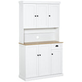easycomfort easycomfort mobile dispensa cucina in legno con armadietti e cassetto stile country 101x39x180cm bianco