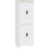 easycomfort easycomfort mobile dispensa da cucina in legno con 5 ripiani regolabili e 4 ante 60x30x170 5 cm bianco e color legno