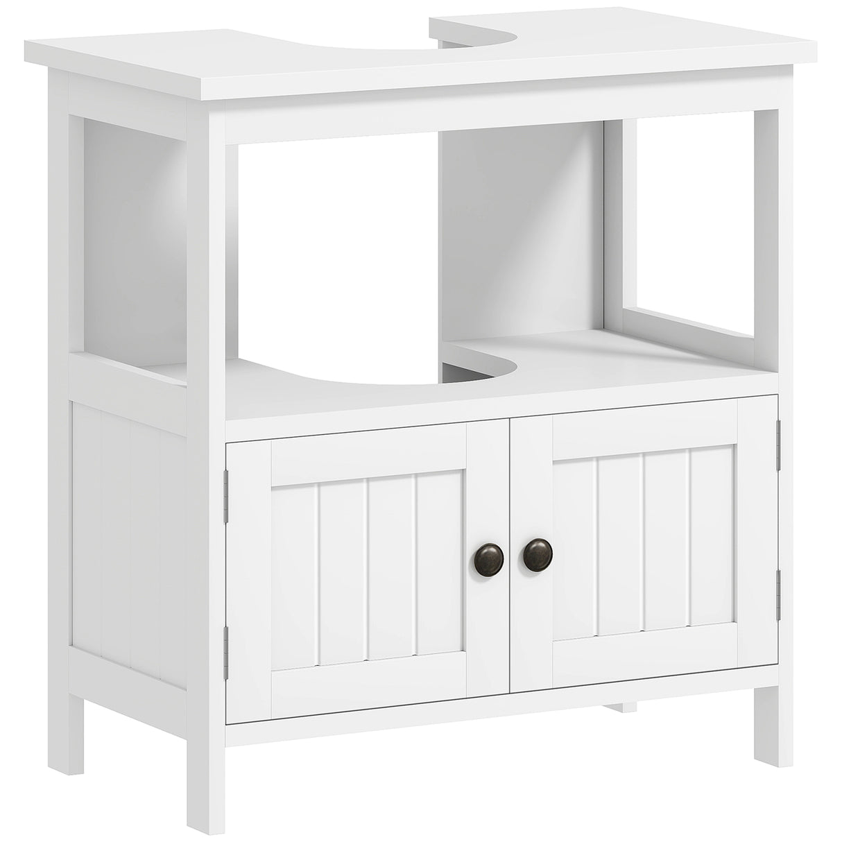 easycomfort easycomfort mobile sottolavabo con ripiano e armadietto intaglio e u e 2 ante 60x30x60 cm bianco