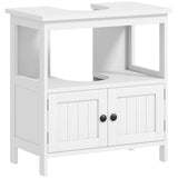 easycomfort easycomfort mobile sottolavabo con ripiano e armadietto intaglio e u e 2 ante 60x30x60 cm bianco
