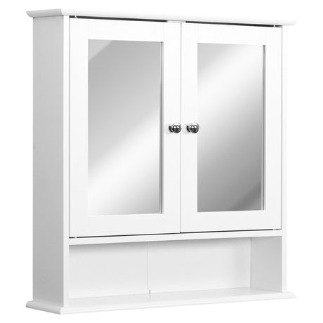 easycomfort easycomfort mobiletto armadietto a muro con specchio da bagno cucina in mdf 56 x 13 x 58cm bianco ean 8054111840576