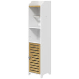 easycomfort easycomfort mobiletto bagno salvaspazio moderno con ripiani e armadietto in truciolato superficie in melamina18x20x90cm bianco