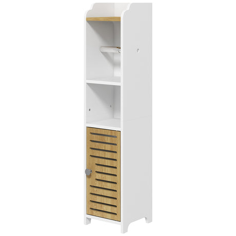 easycomfort easycomfort mobiletto bagno salvaspazio moderno con ripiani e armadietto in truciolato superficie in melamina18x20x90cm bianco