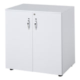 easycomfort easycomfort mobiletto da ufficio multiuso con serratura armadietto per documenti con 2 ante e mensola interna in legno bianco 80x40x80cm