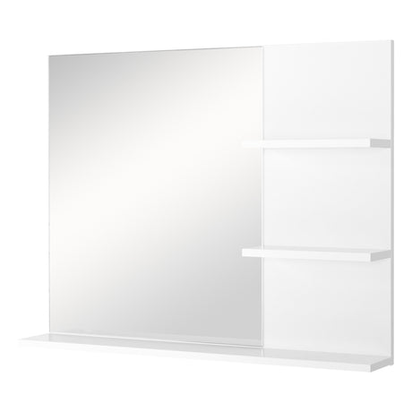 easycomfort easycomfort mobiletto pensile bagno 60 x 10 x 48cm con specchio e 3 ripiani armadietto a parete in mdf bianco ean 8054111841351