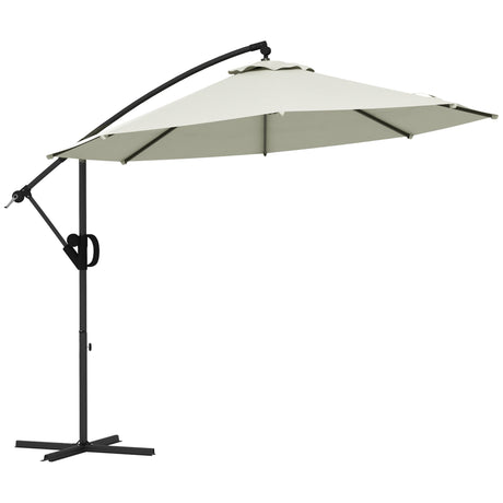 easycomfort easycomfort ombrellone a braccio a 8 stecche con base a croce in alluminio metallo e poliestere 3x2 6 m crema