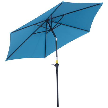 easycomfort easycomfort ombrellone da giardino 2 6x2 4 m con manovella e testa inclinabile in alluminio e poliestere blu