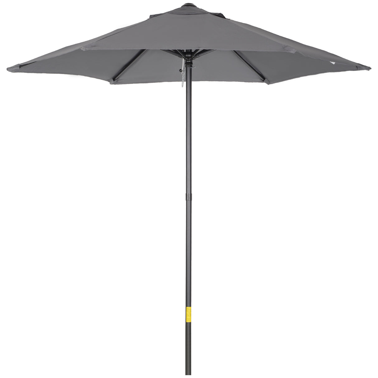 easycomfort easycomfort ombrellone da giardino 2x2 m a 6 stecche con presa daria in alluminio metallo e poliestere grigio scuro