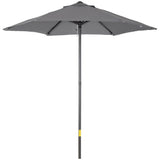 easycomfort easycomfort ombrellone da giardino 2x2 m a 6 stecche con presa daria in alluminio metallo e poliestere grigio scuro