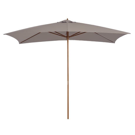 easycomfort easycomfort ombrellone da giardino 2x3 m impermeabile in legno con copertura rimovibile in poliestere grigio