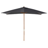 easycomfort easycomfort ombrellone da giardino 2x3m in legno e bambu con 8 stecche e copertura in poliestere grigio scuro