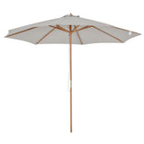 easycomfort easycomfort ombrellone da giardino 3 m con palo in legno 8 stecche e parasole in poliestere grigio