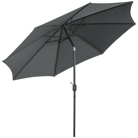 easycomfort easycomfort ombrellone da giardino 3x2 5 m inclinabile con manovella in metallo e poliestere grigio scuro