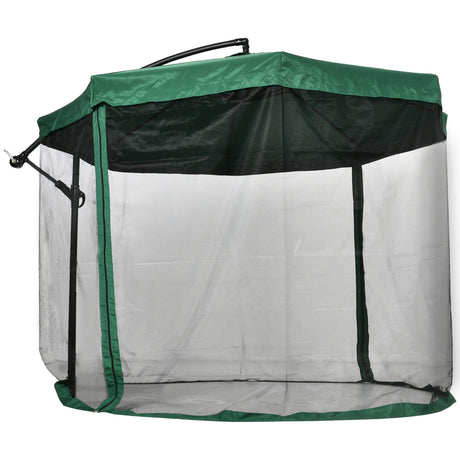 easycomfort easycomfort ombrellone da giardino 3x3 m con zanzariera apertura a manovella e base a croce verde