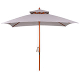 easycomfort easycomfort ombrellone da giardino 3x3m con 8 stecche in bambu e copertura parasole a 2 livelli grigio