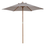 easycomfort easycomfort ombrellone da giardino a 6 stecche in legno e tessuto poliestere 2 5x2 3m grigio