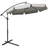 easycomfort easycomfort ombrellone da giardino a braccio con apertura a manovella in metallo e poliestere 2 7x2 7 m grigio