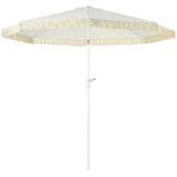 easycomfort easycomfort ombrellone da giardino a manovella inclinabile e palo a 2 sezioni poliestere e metallo 2 6x2 4 m bianco