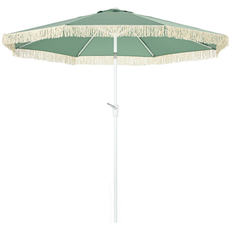 easycomfort easycomfort ombrellone da giardino a manovella inclinabile e palo a 2 sezioni poliestere e metallo 2 6x2 4 m verde
