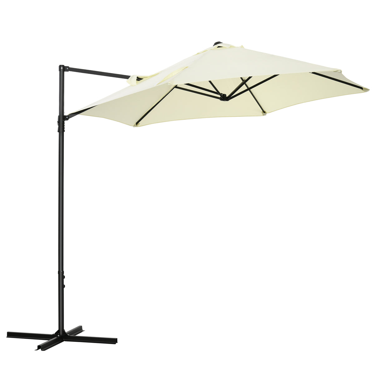 easycomfort easycomfort ombrellone da giardino a sbalzo 2 6x2 5 m con rotazione a 360 e manovella beige