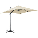 easycomfort easycomfort ombrellone da giardino con angolazione regolabile su 5 livelli e a 360 2 5x2 5 m color crema