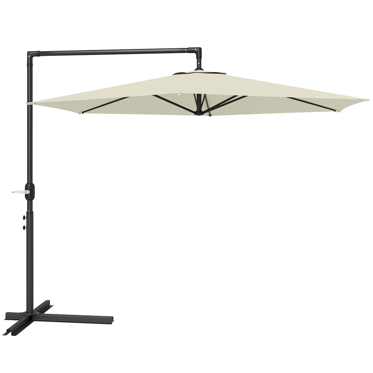 easycomfort easycomfort ombrellone da giardino decentrato 3x2 5 m con base a croce e apertura a manovella beige