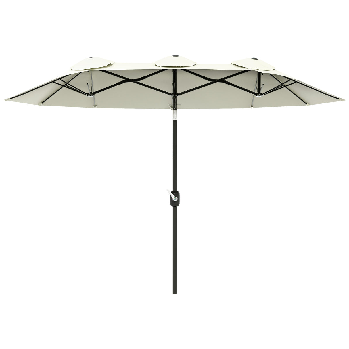 easycomfort easycomfort ombrellone da giardino doppio inclinabile con apertura a manovella 285x147x227cm beige