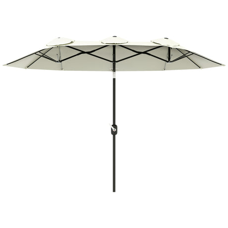 easycomfort easycomfort ombrellone da giardino doppio inclinabile con apertura a manovella 285x147x227cm beige