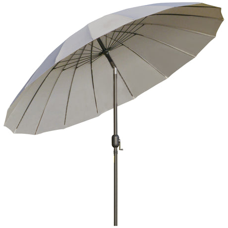 easycomfort easycomfort ombrellone da giardino e terrazza 2 5x2 5 m a manovella con 18 stecche e inclinabile grigio