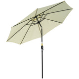 easycomfort easycomfort ombrellone da giardino inclinabile a 8 stecche con manovella in metallo e poliestere 295x250 cm beige