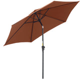 easycomfort easycomfort ombrellone da giardino inclinabile con manovella in alluminio metallo e poliestere 260x235 cm nero e caffe