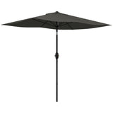 easycomfort easycomfort ombrellone da giardino rettangolare 2x3 m inclinabile con apertura a manovella grigio