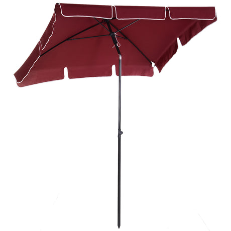 easycomfort easycomfort ombrellone da giardino rettangolare e regolabile con palo in alluminio 2x1 3x2 5 m rosso vino
