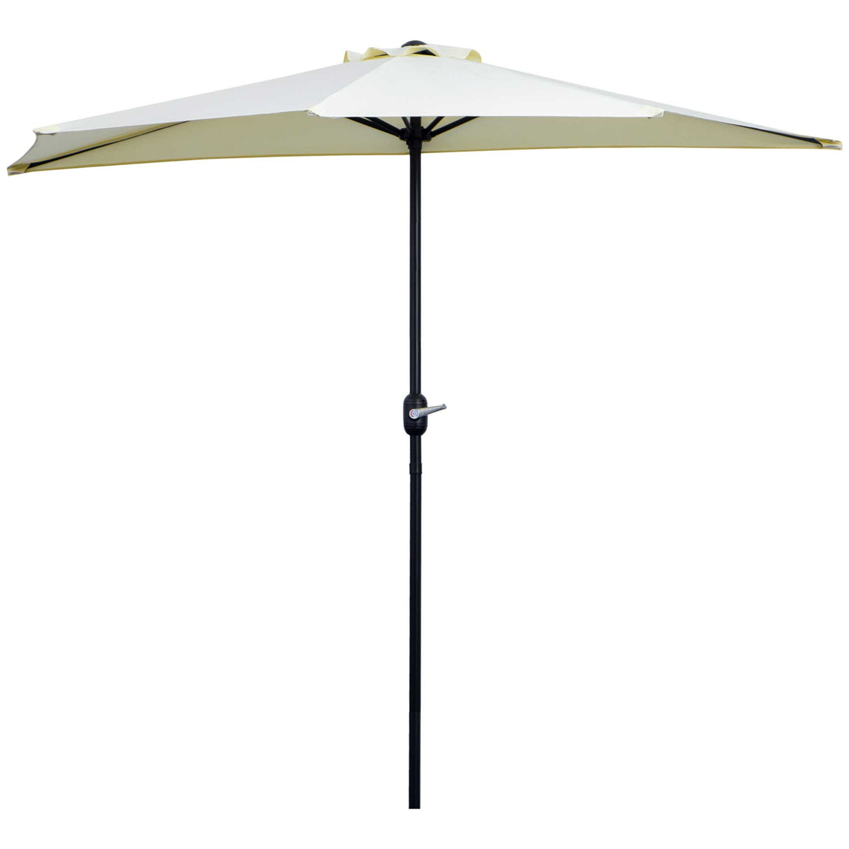 easycomfort easycomfort ombrellone da terrazza a mezzaluna con apertura a manovella e palo a 2 sezioni 2 6x1 35 m beige