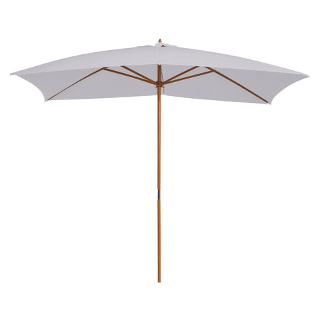 easycomfort easycomfort ombrellone m da giardino 2x3 in legno laccato con copertura rimovibile bianco