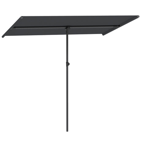 easycomfort easycomfort ombrellone per esterni 1 5x2 m girevole a 180 in poliestere e alluminio 150x205x120 215 cm grigio scuro