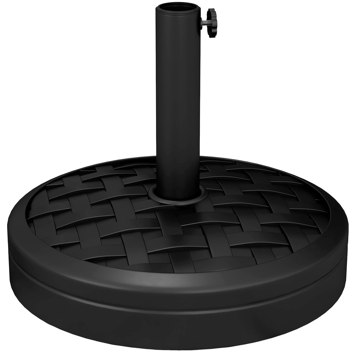easycomfort easycomfort outusnny base per ombrellone da 18 kg con manovella girevole in acciaio hdpe e cemento 45x36 cm nero